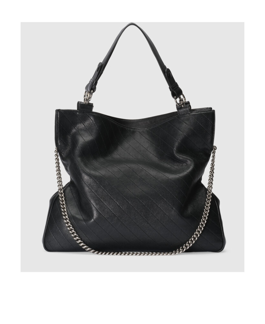 Gucci Interlocking G Leather Tote Bag In Black