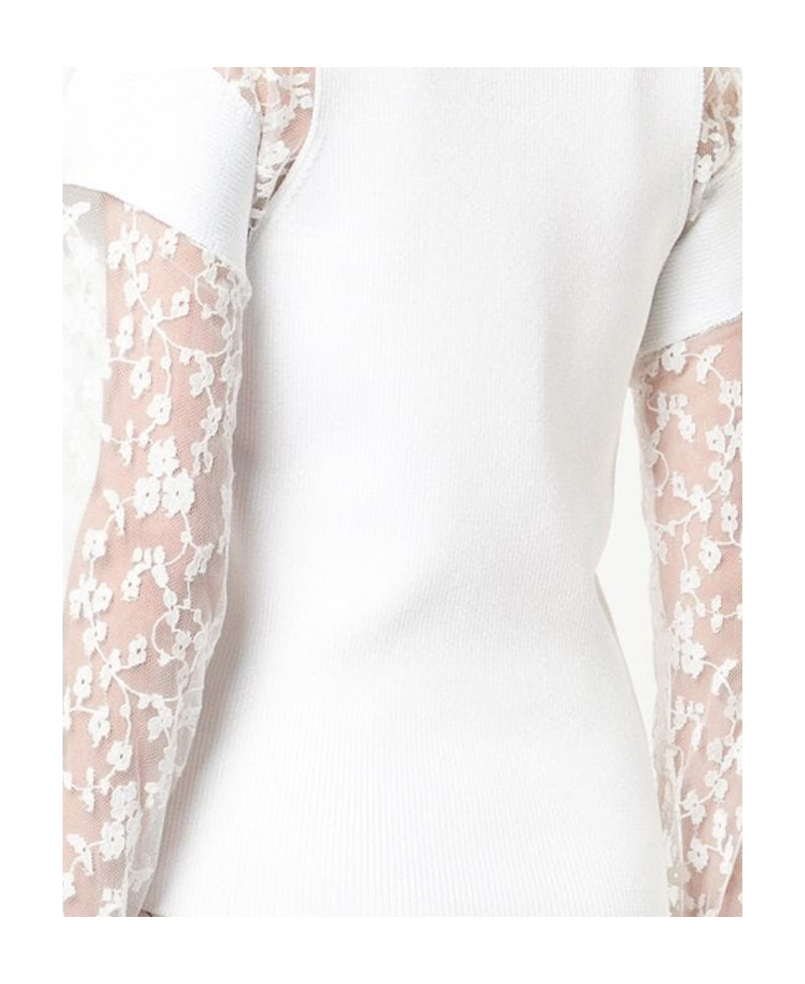 Chloé Lace Spliced Pullover In White