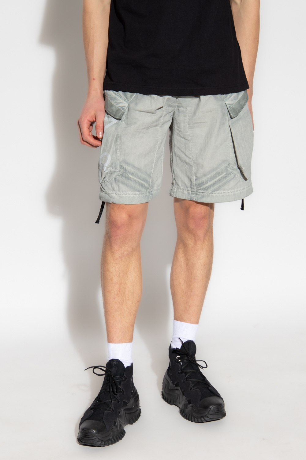 A-cold-wall* Faded-effect Cargo Shorts In Gray
