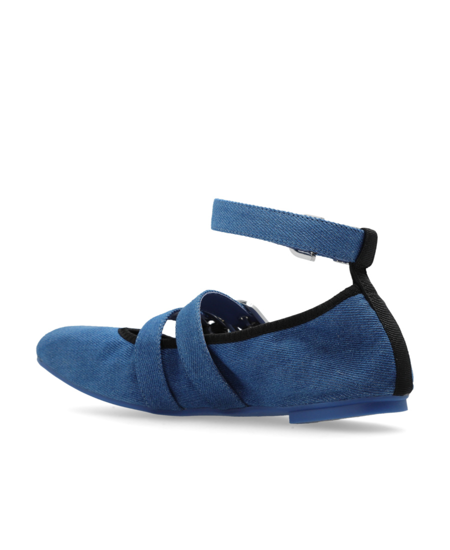 Stuart Weitzman Logo Flat Shoes In Blue
