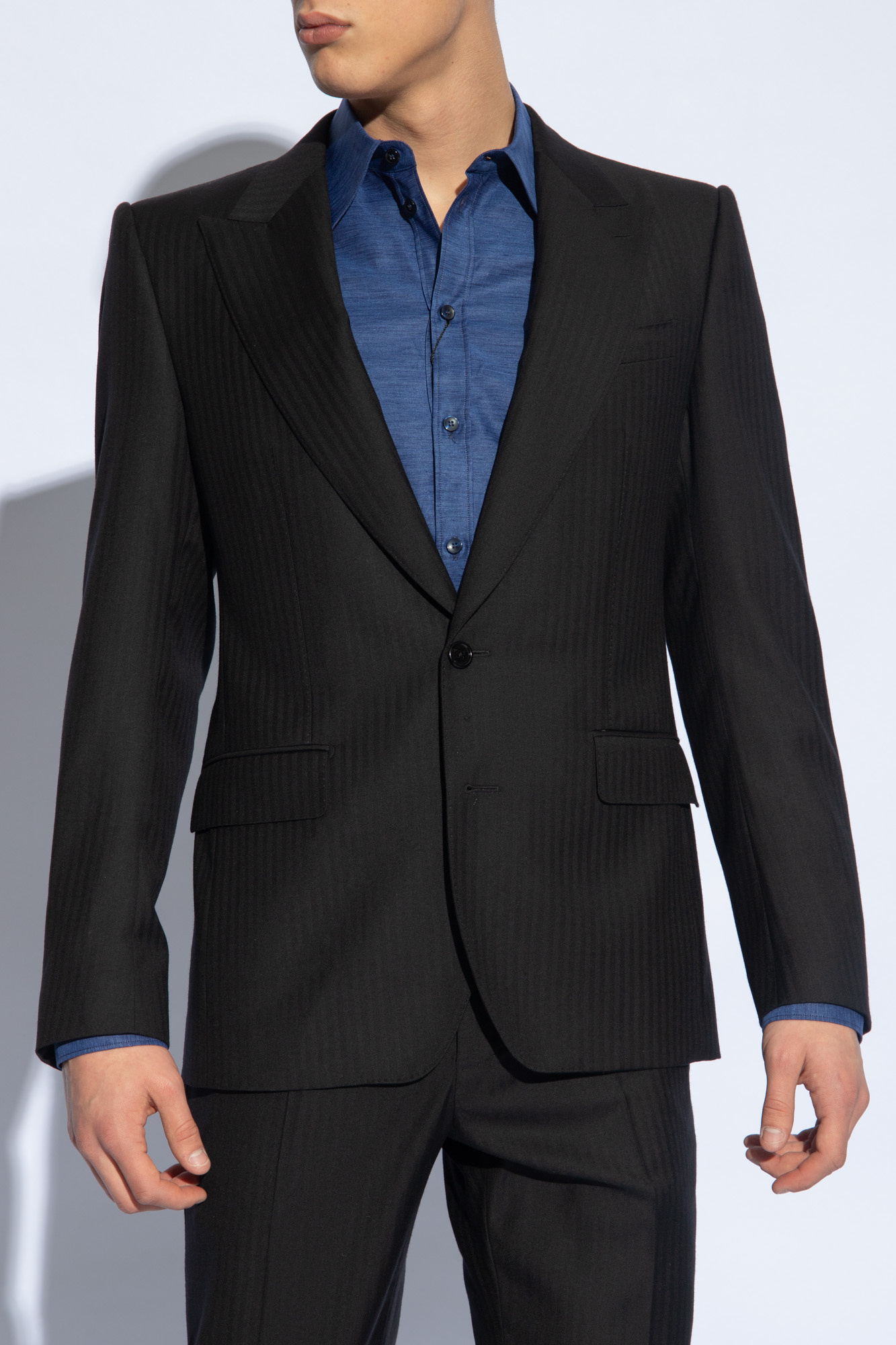Dolce & Gabbana Single-breasted Wool Blazer In Black