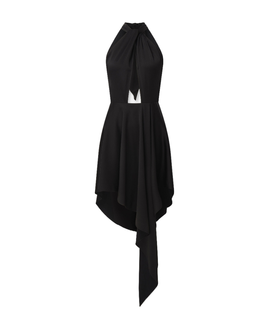 Stella Mccartney Asymmetrical Dress With Halterneck In Black
