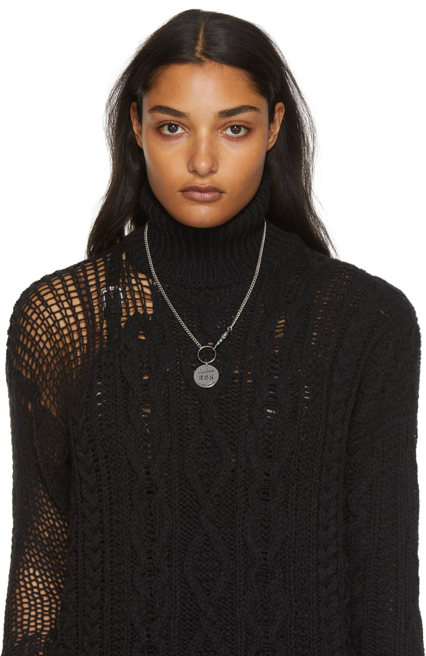 Jean Paul Gaultier Logo Round Pendant Necklace In Yellow