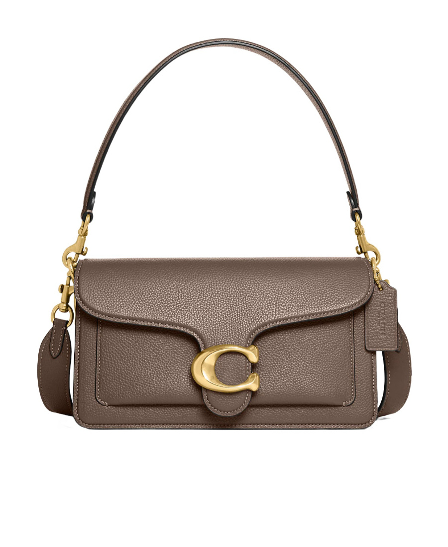 Coach Polished Pebble Leather Tabby Shoulder B In Brown