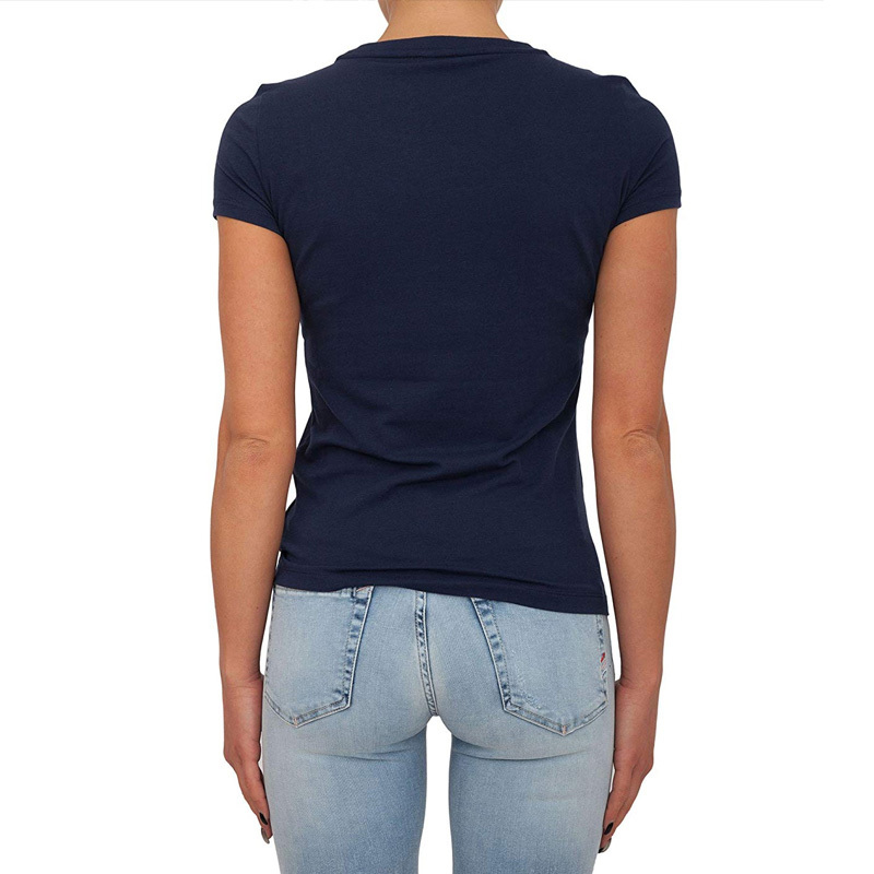 Ea7 Navy Blue Logo T-shirt In Black