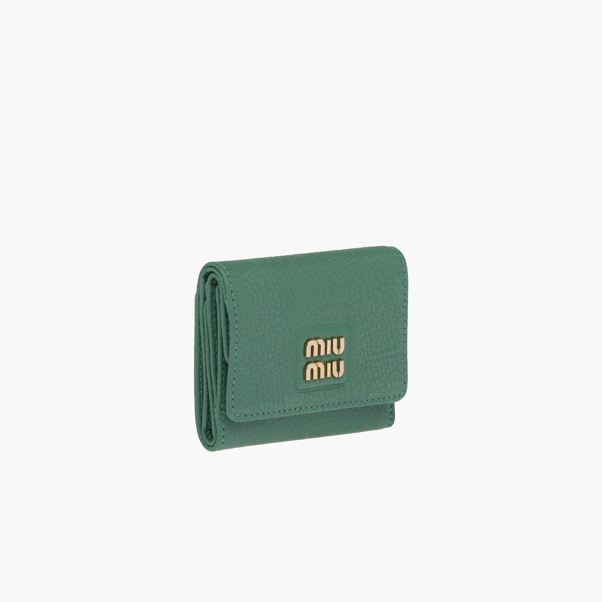 Miu Miu Small Madras Wallet In Green