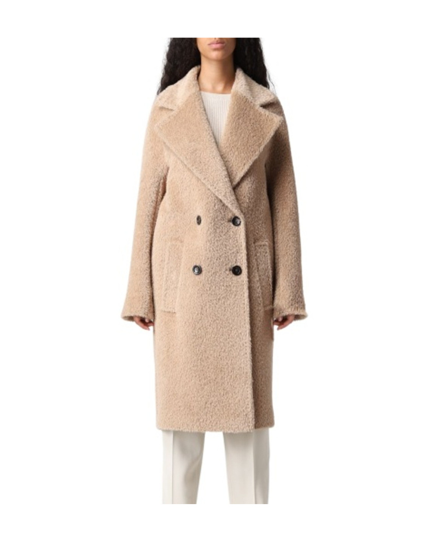 Max Mara Double Breasted Coat In Nude