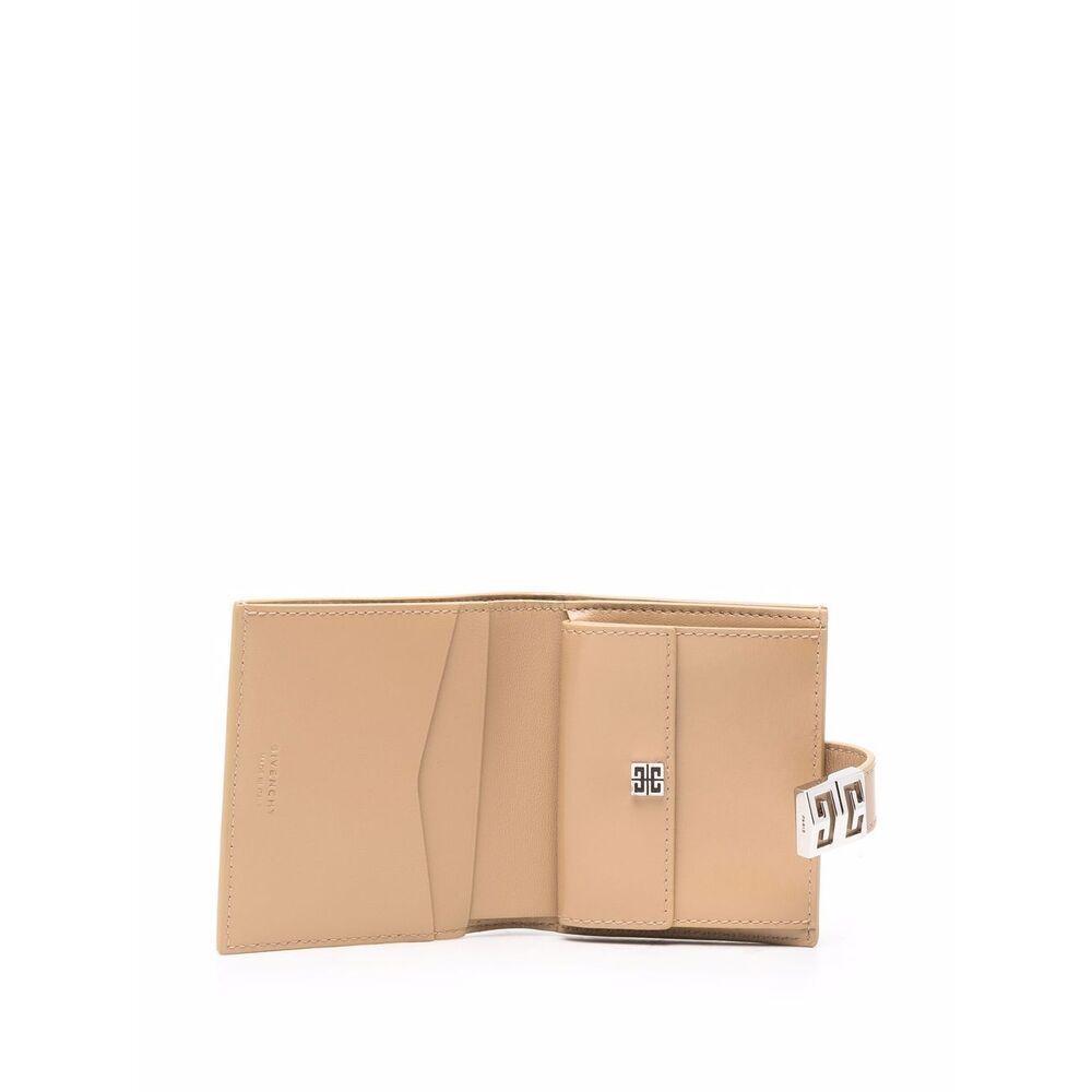 Givenchy Logo-plaque Leather Purse In Nude