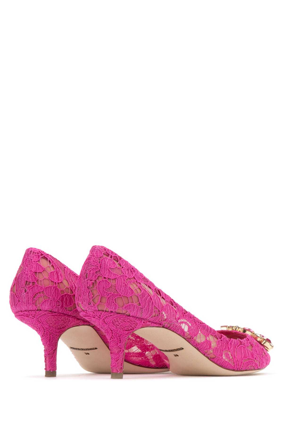Dolce & Gabbana Woman Pumps Fuchsia Size 5.5 Viscose, Cotton, Silk, Polyamide In Pink