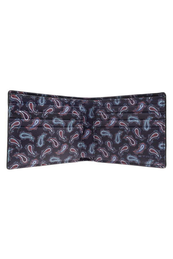 Etro Paisley-print Bi-fold Wallet In Black