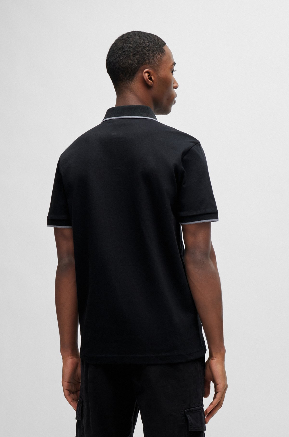 Hugo Boss Black Patch Polo In Black