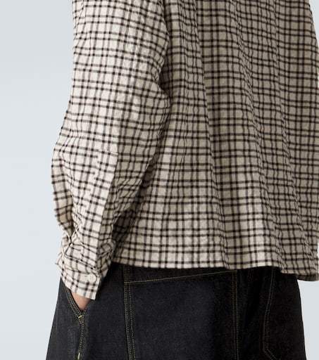 Studio Nicholson Checked-pattern Button-fastening Shirt In Brown