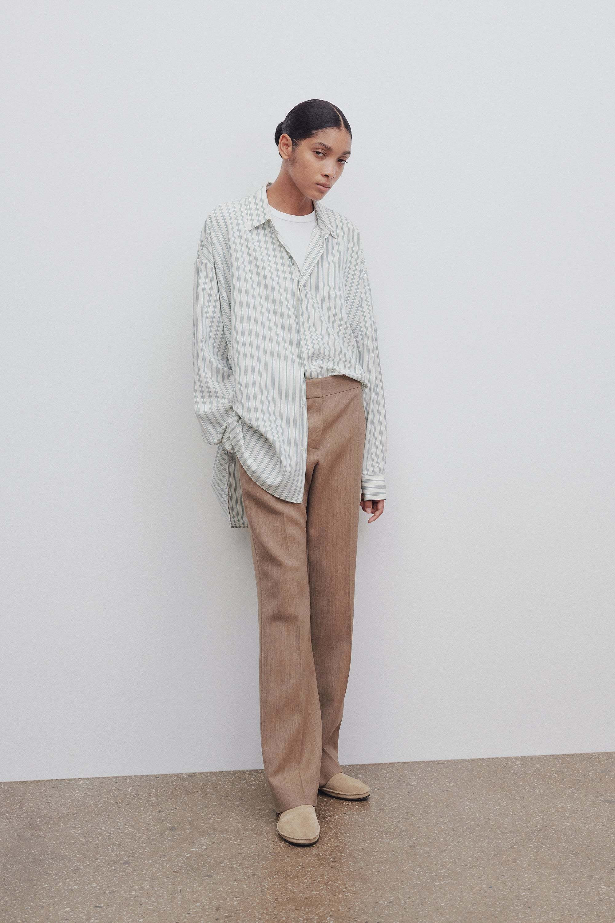 The Row Baer Wool Trousers In Brown