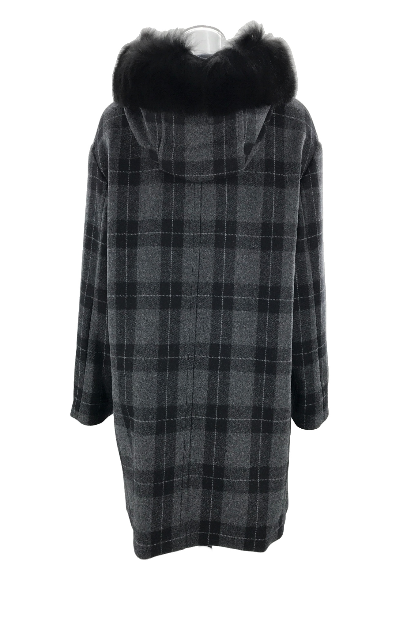 Max Mara Plaid Coat In Black
