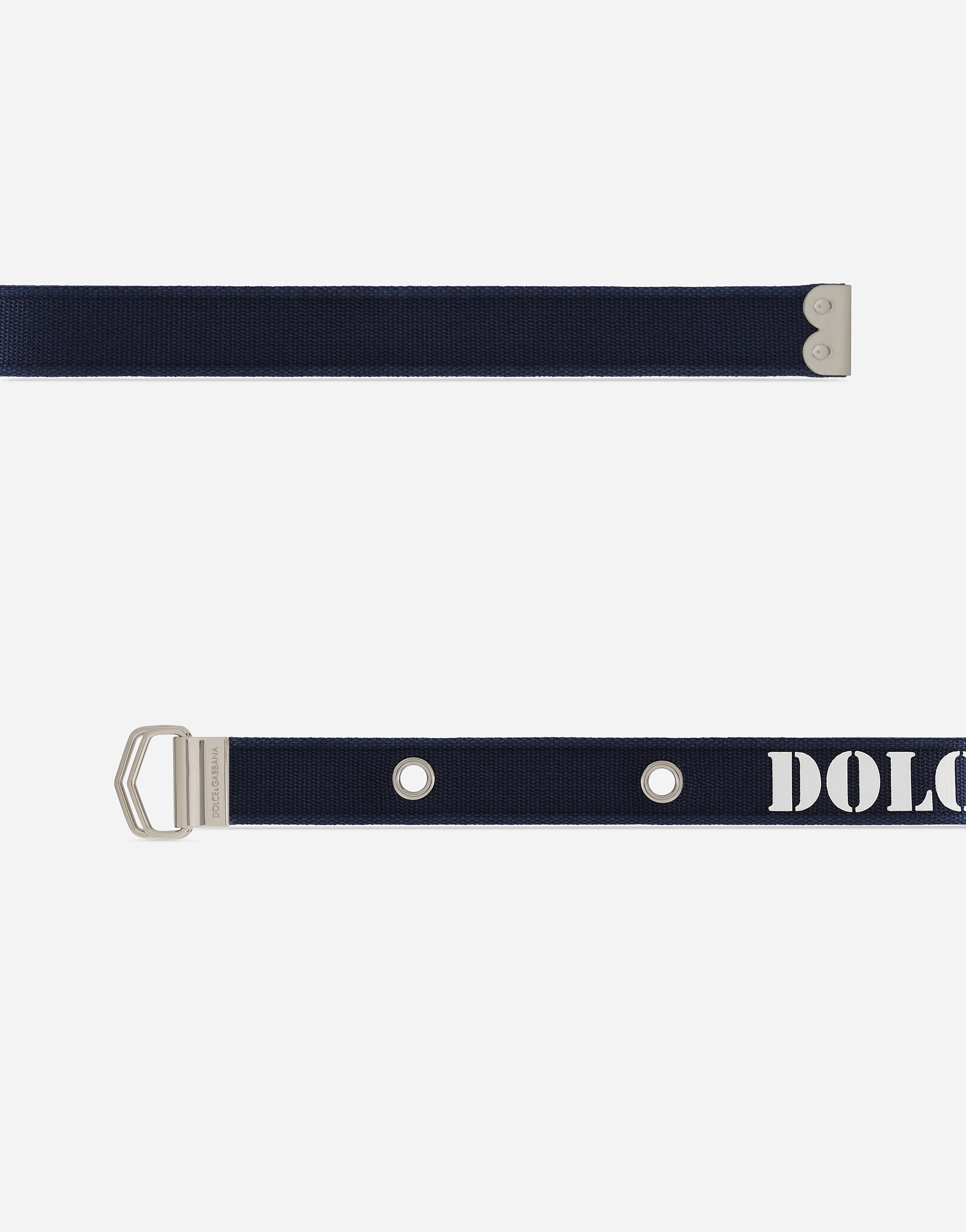 Dolce & Gabbana Logo-print Buckled Belt In Black