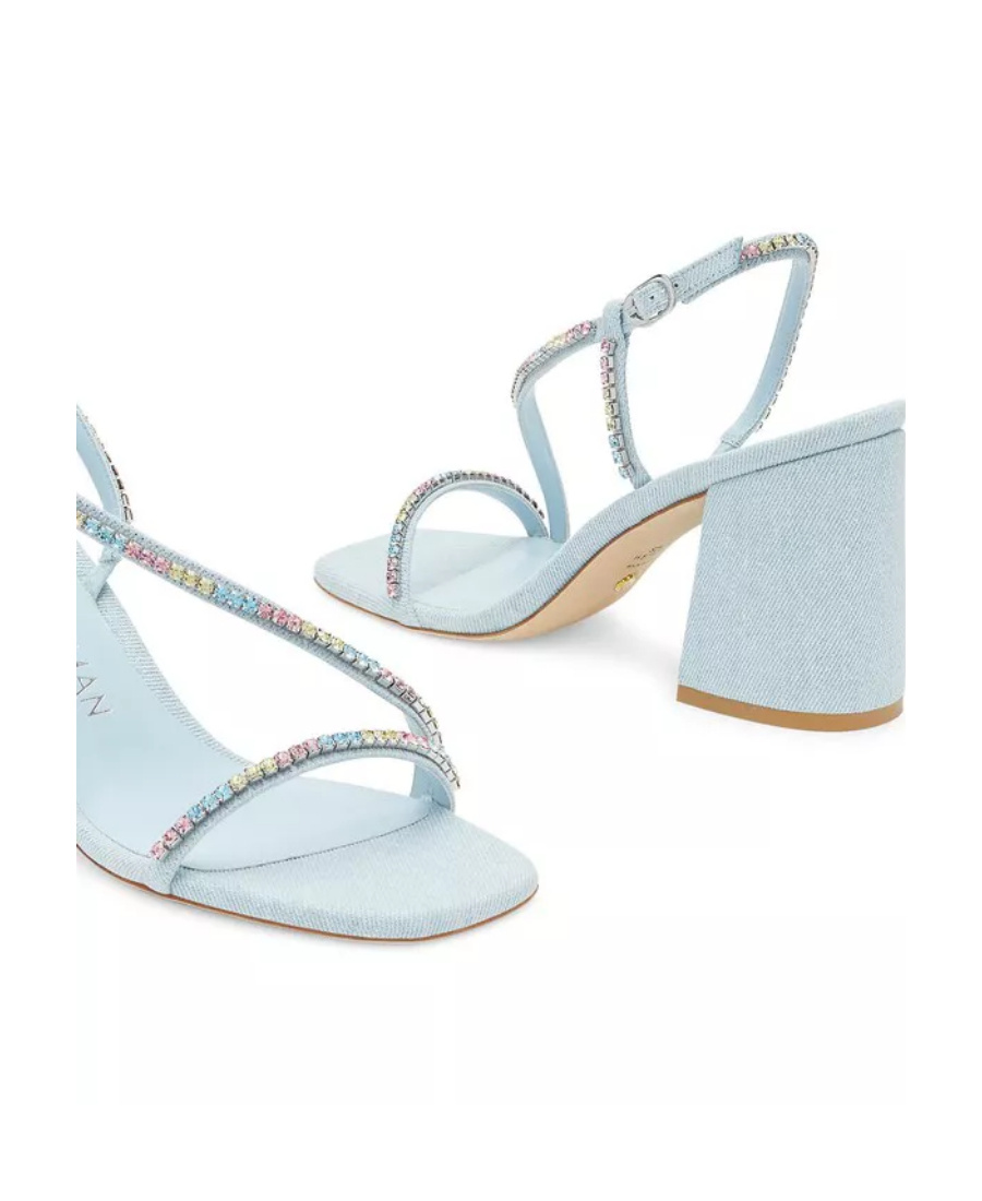 Stuart Weitzman Square-headed Sandals In White