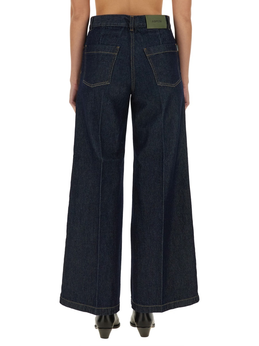 Aspesi High-waisted Wide-leg Jeans With Flared Silhouette