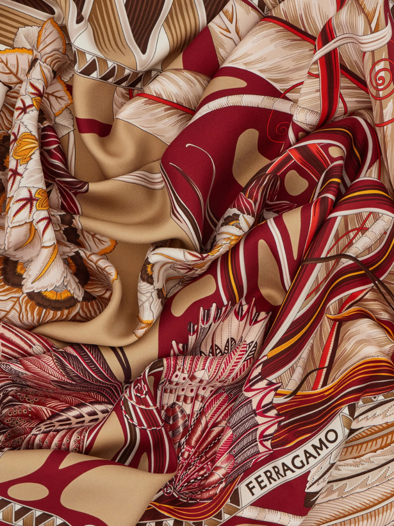 Ferragamo Butterfly-print Silk Scarf