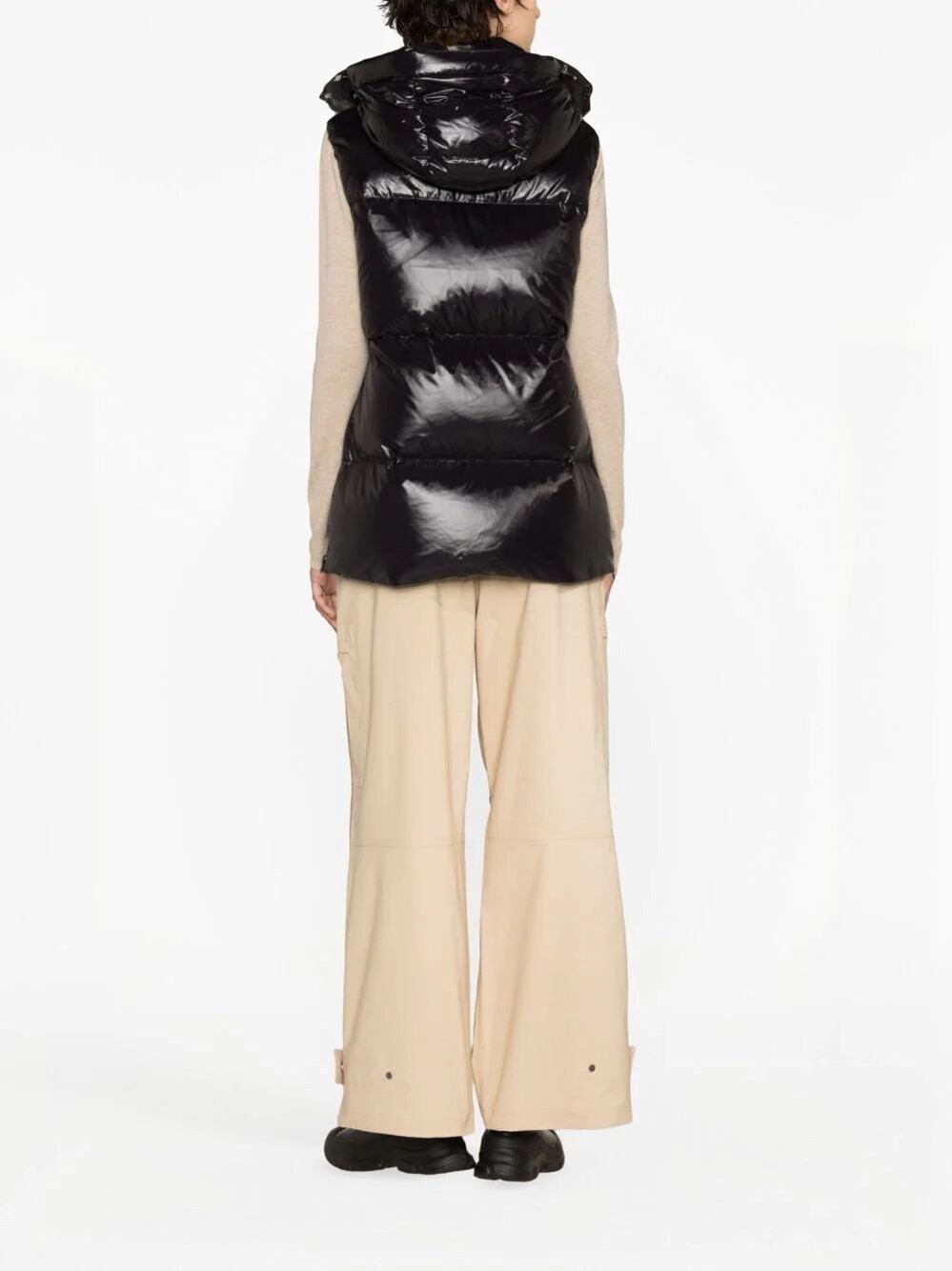 Duvetica Alloro Hooded Padded Gilet In Black