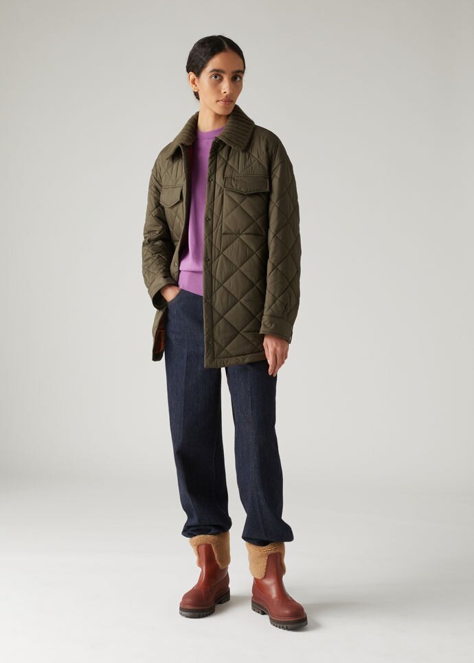 Loro Piana Rocar Diamond-shaped Quilted Casual Jacket In Green