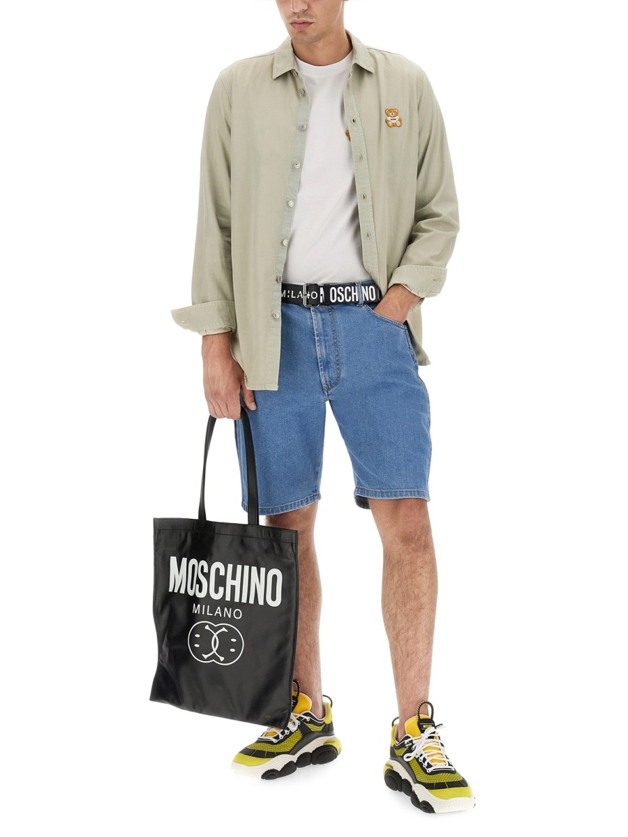 Moschino Teddy Patch Shirt In Nude