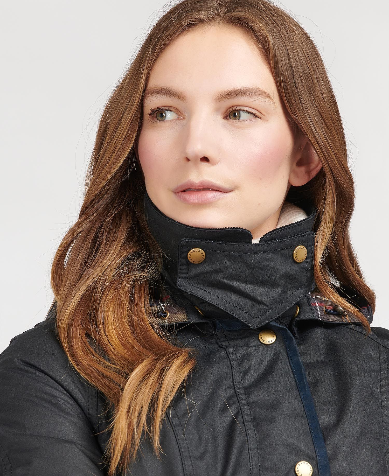 Barbour Hooded Parka Coat In Black
