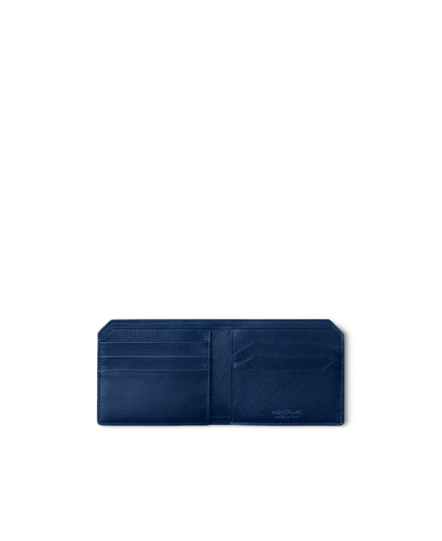 Montblanc Bi-fold Leather Wallet In Blue