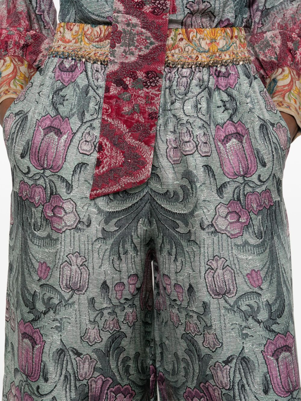Pierre-louis Mascia Pierre Louis Mascia Printed Silk Trousers In Multi