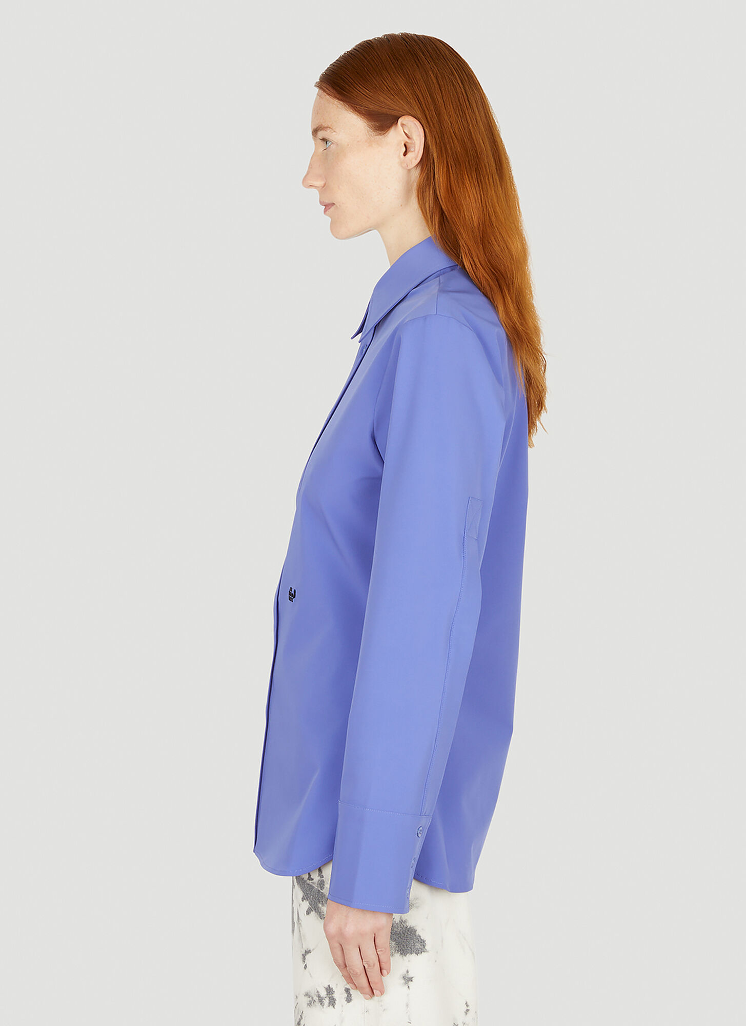Eytys Lapel Long-sleeved Shirt In Blue