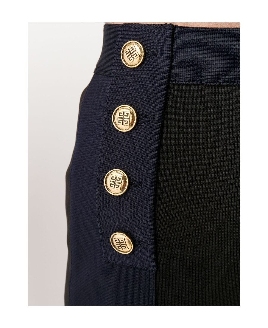 Givenchy High-waisted Two-tone Skirt In Black