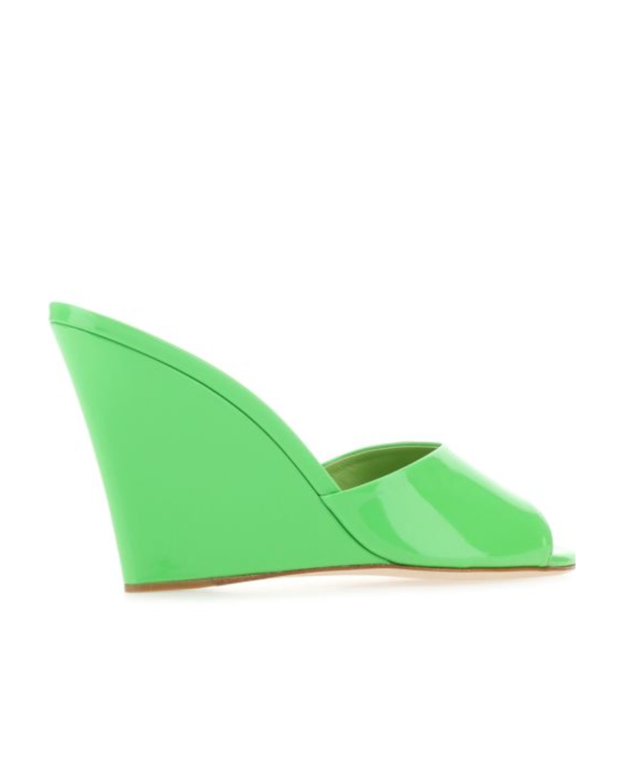 Paris Texas Wanda Wedge Mules In Green