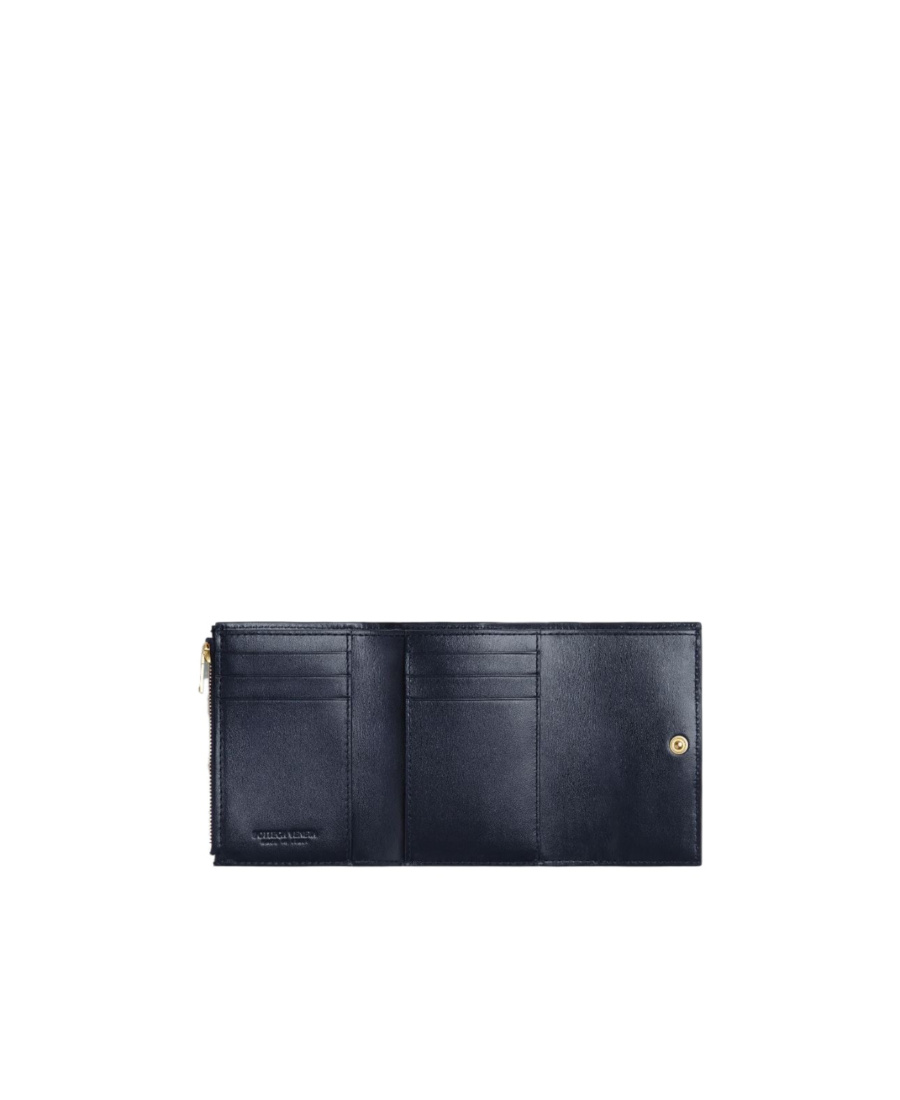 Bottega Veneta Trifold Zip Wallet In Black