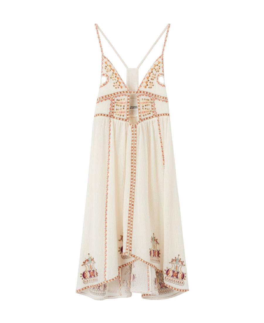 Shop Isabel Marant Bretty Cotton Dress In White