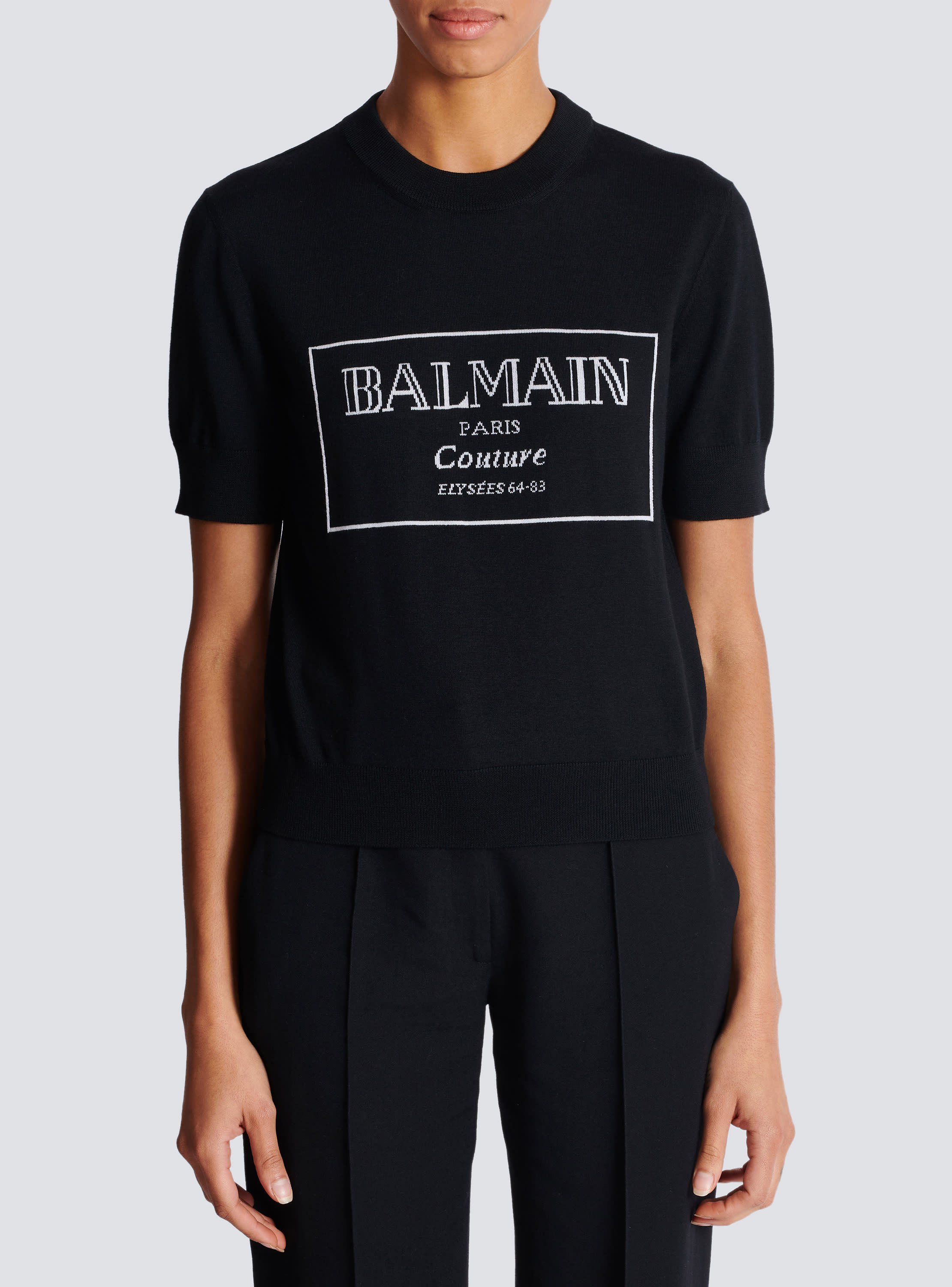 Balmain Item O-neck Short-sleeved T-shirt In Black
