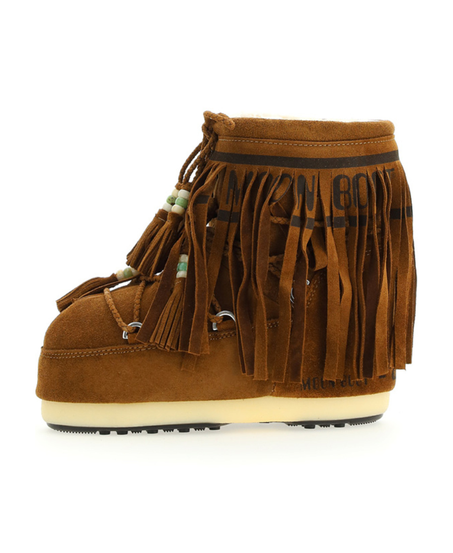 ALANUI X MOON BOOT ICON LOW FRINGED SHEARLING BOOTS