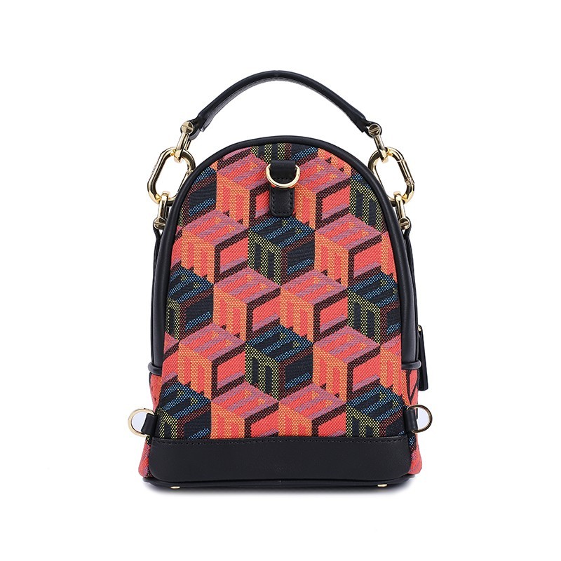 Mcm Patricia Cubic-monogram Backpack In Black