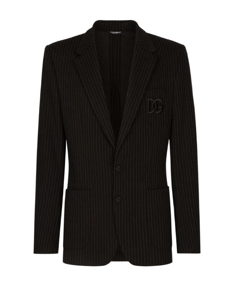 Dolce & Gabbana Single-breasted Pinstripe Blazer In Black