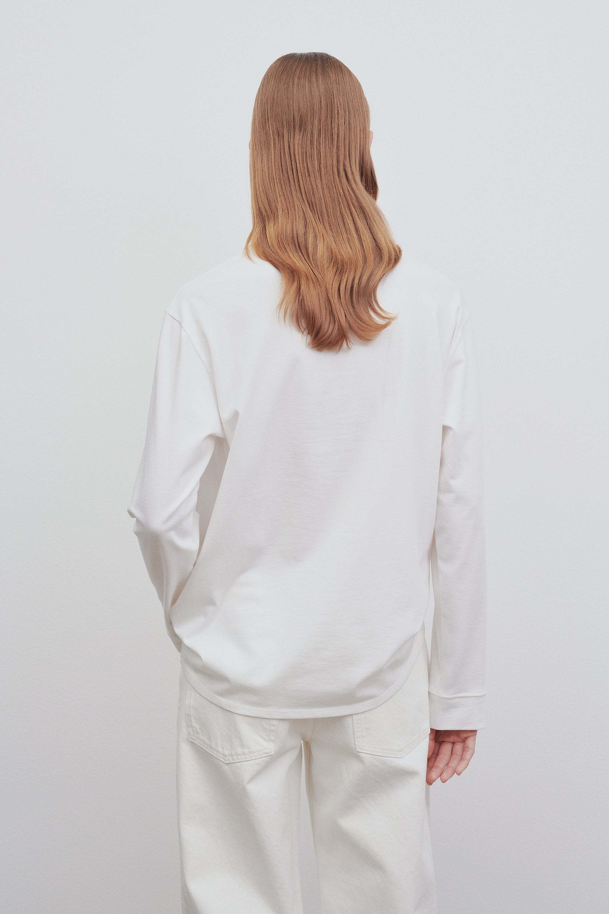 The Row Kabira Textured Cotton Long-sleeve T-shirt In White