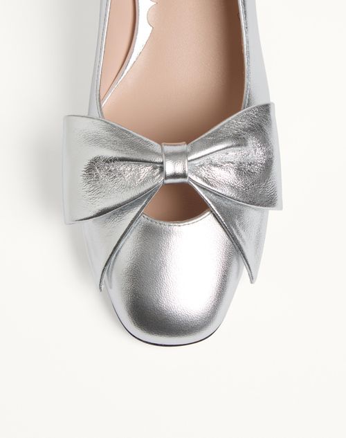 Valentino 45mm Bowow Leather Pumps In Gray