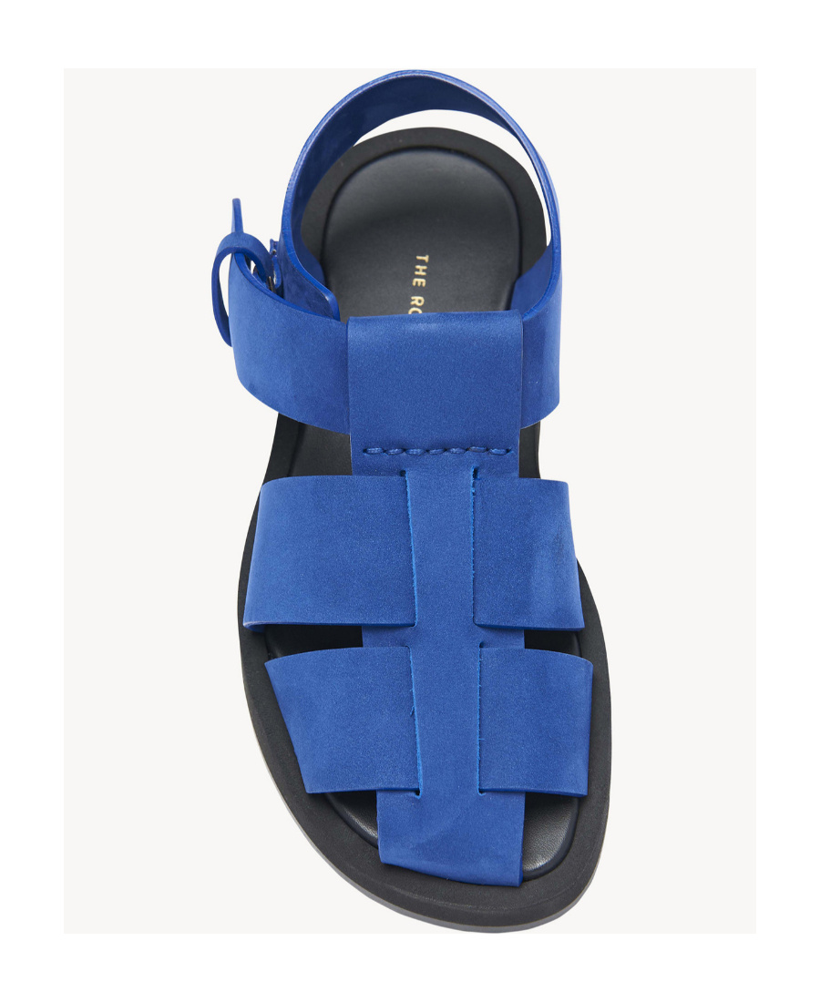 The Row Logo Fisherman Sandals In Blue