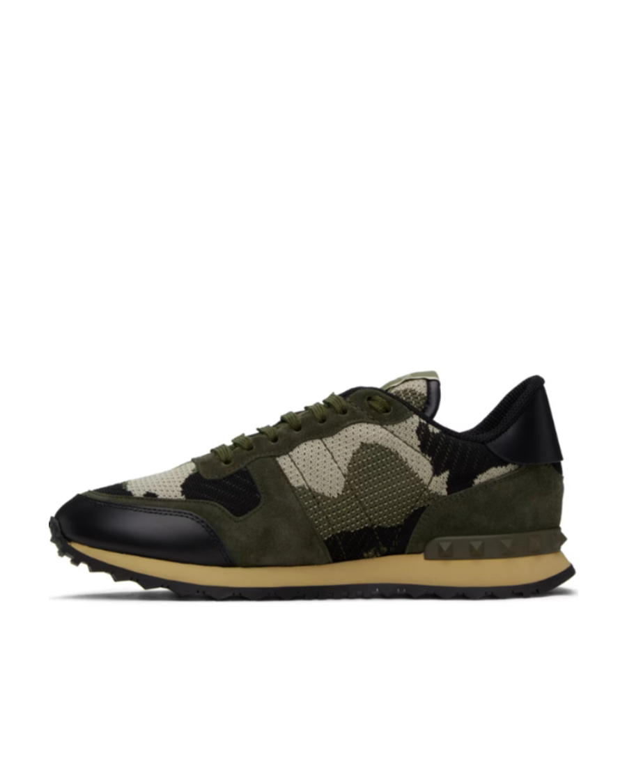 Valentino Camouflage Pattern Low Upper Board Shoes In Black