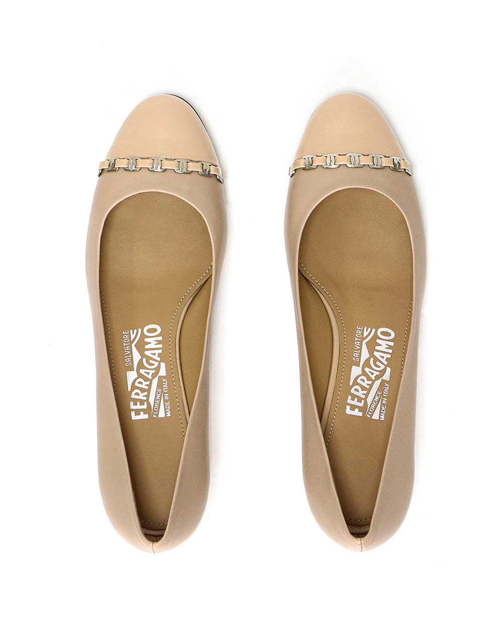 Ferragamo Round-headed High Heels In Nude