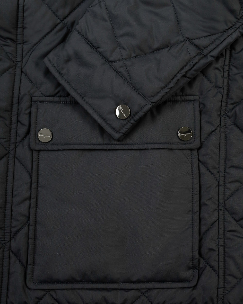 Ferragamo Quilted Cotton Suit In Black