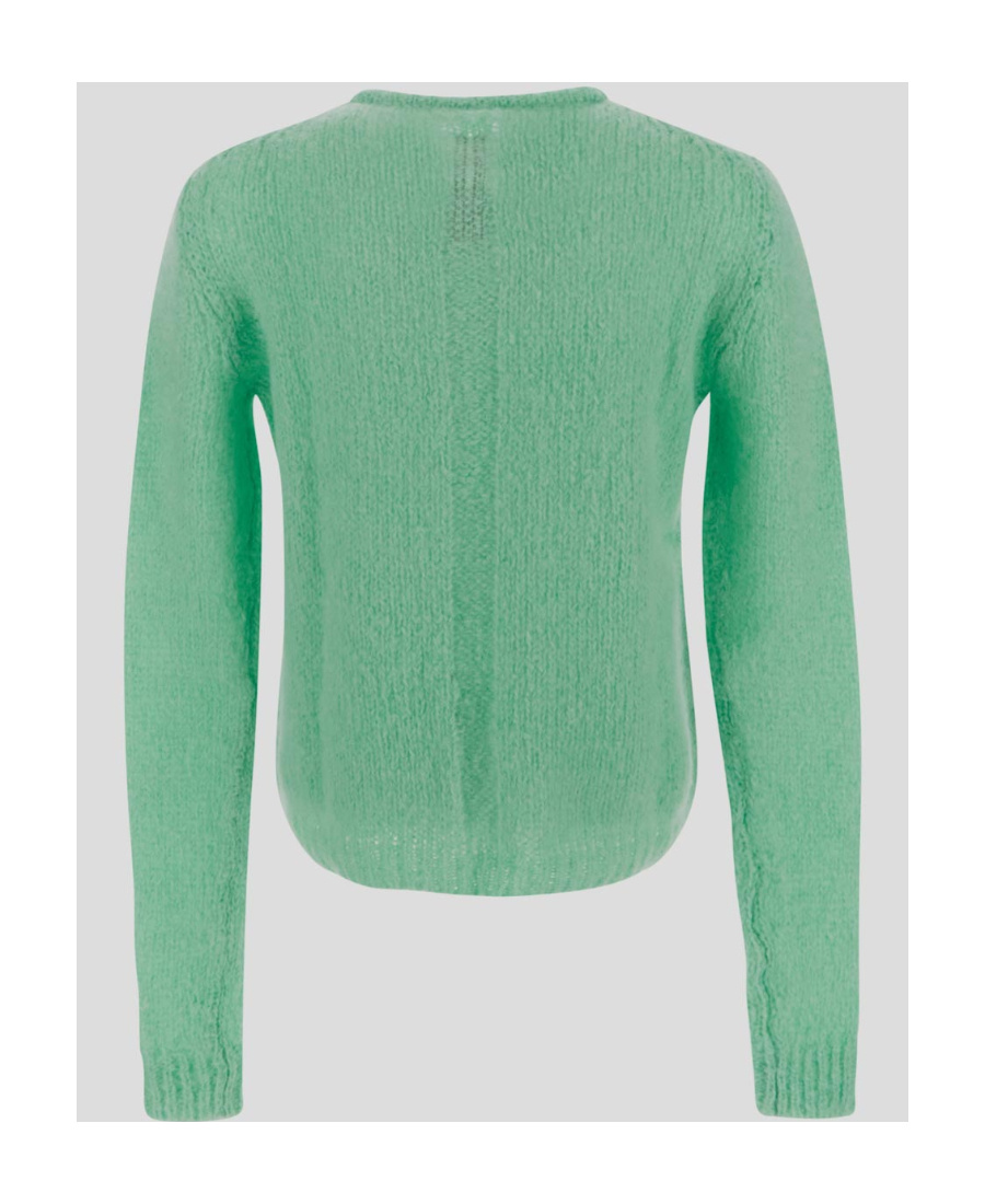 Rick Owens Crew Neck Mohair-blend Jumper In Green