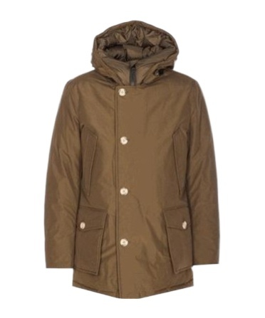 Woolrich Long-sleeved Down Jacket In Green
