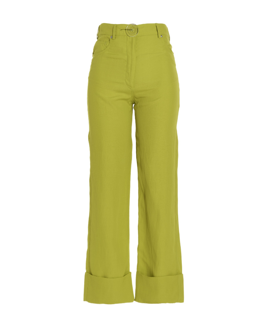 Shop Stella Mccartney High-waisted Straight-leg Trousers In Green