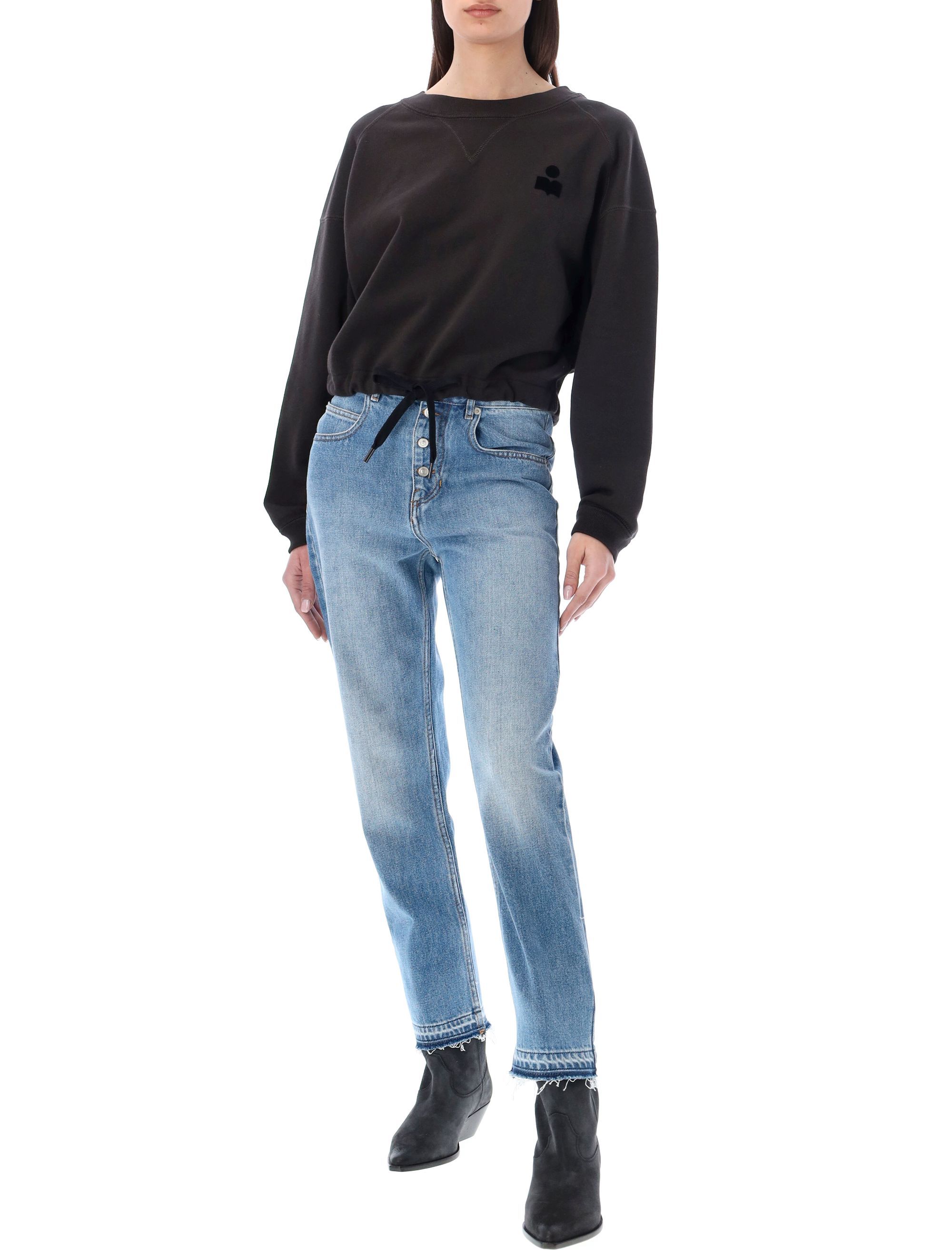 Isabel Marant Étoile Marant Etoile Margo Logo Cotton Crewneck Sweatshirt In Black