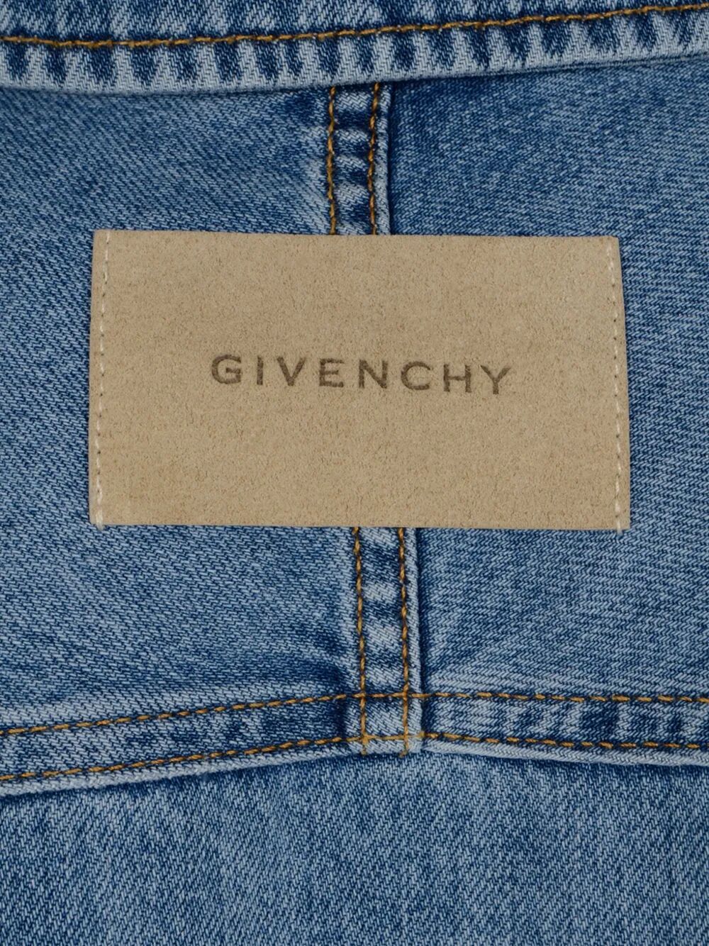 Givenchy Cocoon Collared Neck Denim Shirt In Blue