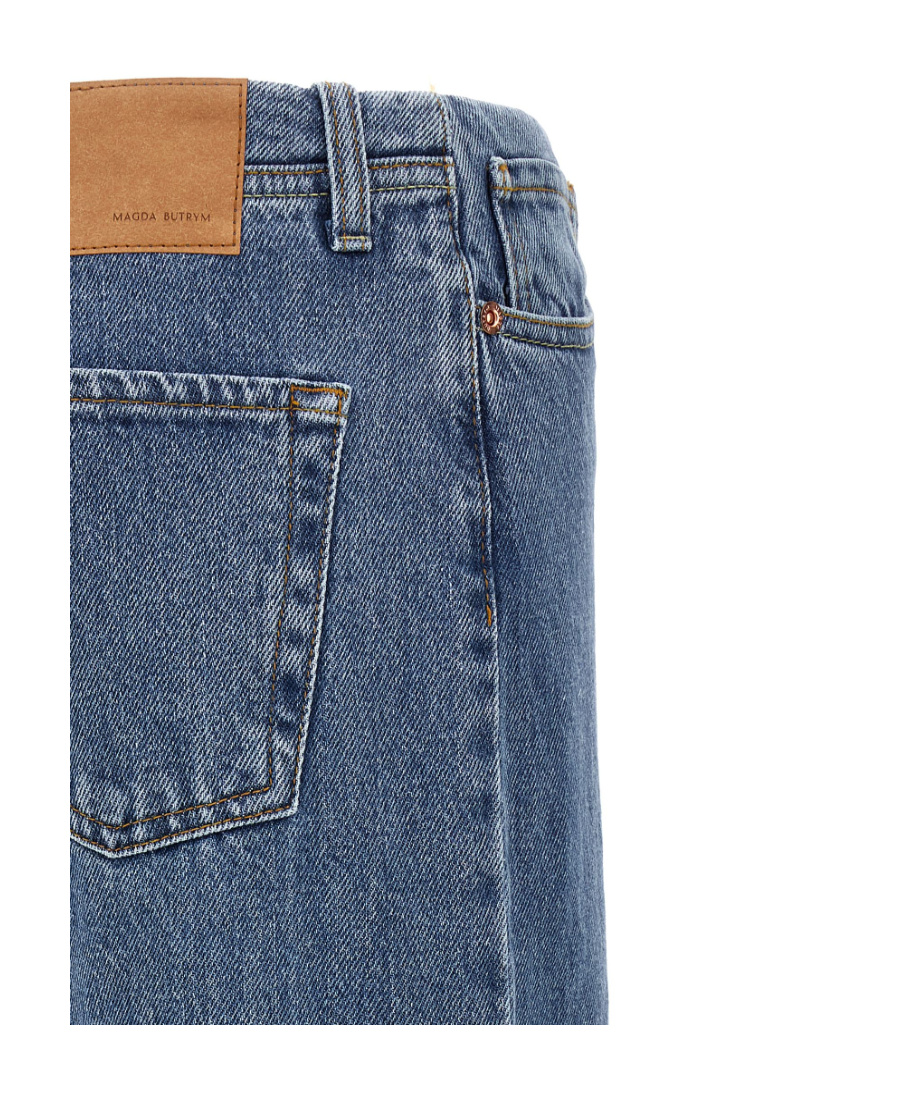 Magda Butrym Logo-patch Wide-leg Jeans In Blue