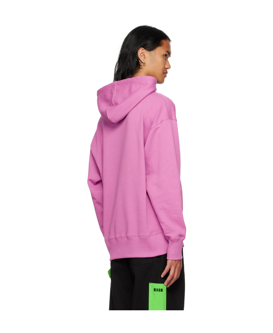 Msgm Purple Bonded Hoodie In Pink